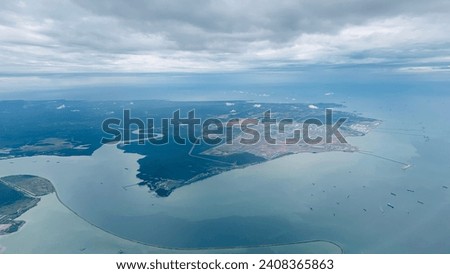 Sky view sea Aerial view background