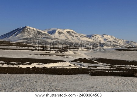 view on a valley in the Norĭurland eystra region, next to Grímsstaoir in the north of Iceland