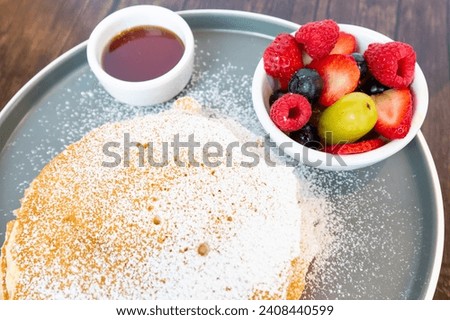 Powdered Sugar Pancakes with Fruit