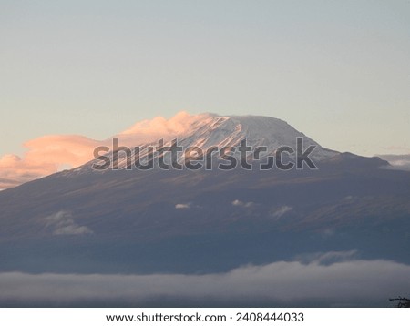 Mt Kilimanjaro as seen from Amboseli National Park Royalty-Free Stock Photo #2408444033