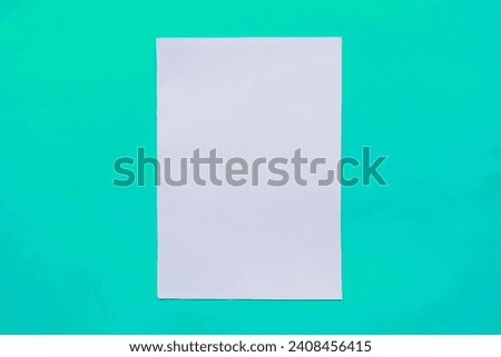 White mockup blank on blue background