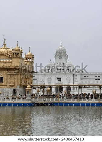 A picture clicked in Amritsar,India of the religious place Golden Temple