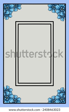 frame the border with an arrangement of leaves and flowers. Vector design