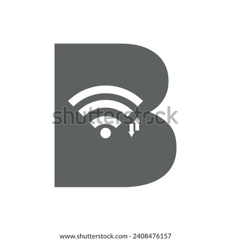 Initial wifi logo combine with letter B vector template