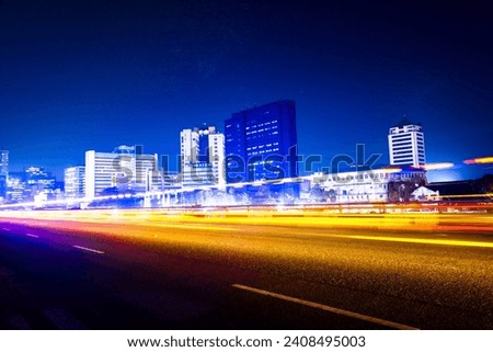 Long Exposure Photography of Lagos, Marina, Blue Night Landscape of Sterling Towers, Lagos Island, Eko Nigeria