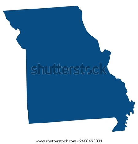 Missouri state map. Map of the U.S. state of Missouri.