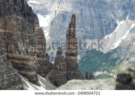Grand Sentinel from the Sentinel Pass, The Larch Valley, Valley of Ten Peaks, Banff National Park, Canada Royalty-Free Stock Photo #2408504721