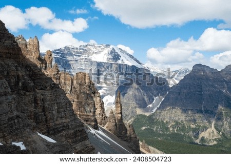 Grand Sentinel from the Sentinel Pass, The Larch Valley, Valley of Ten Peaks, Banff National Park, Canada Royalty-Free Stock Photo #2408504723