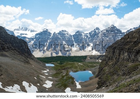 The Larch Valley, Valley of Ten Peaks, Banff National Park, Canada Royalty-Free Stock Photo #2408505569