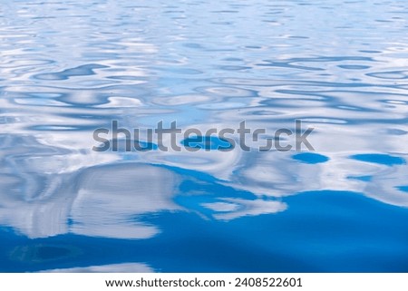 Water surface with ripples for background or texture. Blue abstract desktop background.