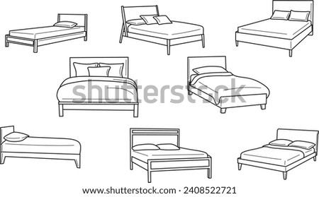 Sketch of bed for coloring book