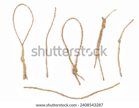 Set string, yarn isolated on white, top view Royalty-Free Stock Photo #2408543287