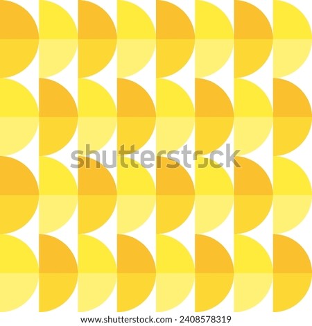 Yellow gradient half circle pattern. Half circle vector seamless pattern. Decorative element, wrapping paper, wall tiles, floor tiles, bathroom tiles.	