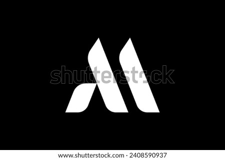 A minimalist and modern letter M logo, looks very masculine and cool. Royalty-Free Stock Photo #2408590937