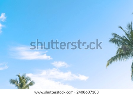 blue sky with white cloud, easy on the eyes, relaxed at Patong Beach, Phuket, Thailand background.