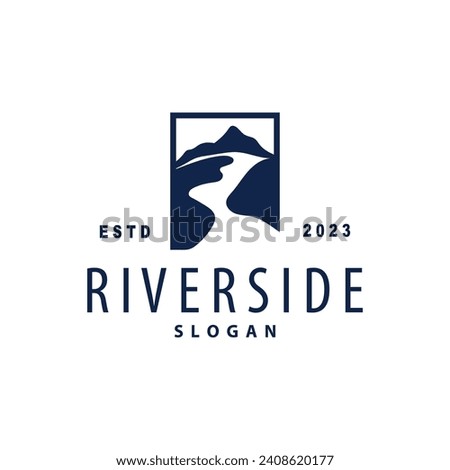 River logo, creeks, simple silhouette inspiration design river flow illustration template