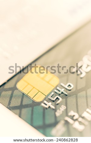 Selective focus point on Credit card background - Vintage effect style pictures
