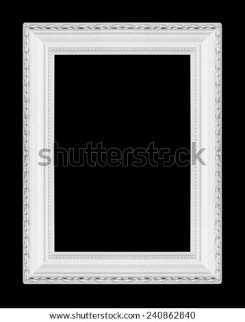  silver picture frames. Isolated on black background