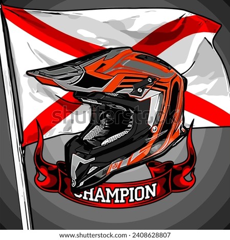 motocross helmet and northern ireland flag