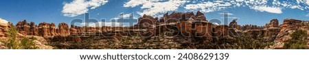 Panorama view of canyons, mesas and buttes nature in canyonlands national park in Utah, America, usa Royalty-Free Stock Photo #2408629139