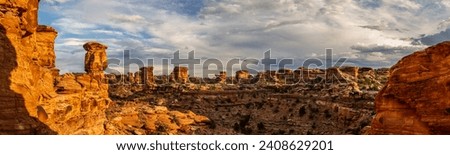 Panorama view of canyons, mesas and buttes nature in canyonlands national park in Utah, America, usa Royalty-Free Stock Photo #2408629201