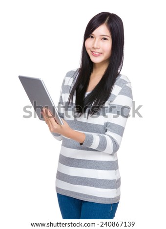 Woman use of tablet