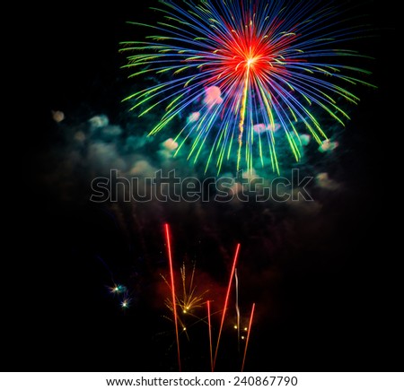 Firework Blast at 1st of january 2015 celebration in Chiang Mai Thailand.