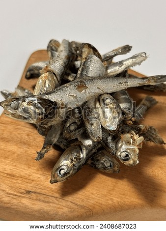 Dried anchovies used as a stock ingredient in soup dishes