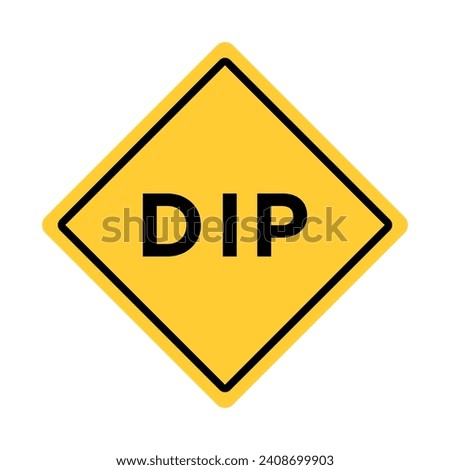 Yellow Black Box Rectangle Traffic Signal Dip Low Place Ahead Road Sign Traffic Warning Regulatory Sign Signage Vector EPS PNG Transparent No Background Clip Art 