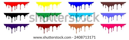 Paint splatter colorful set. Round splash flat collection, Different splashes and drops, cartoon spatters. Stain colored ink collection
