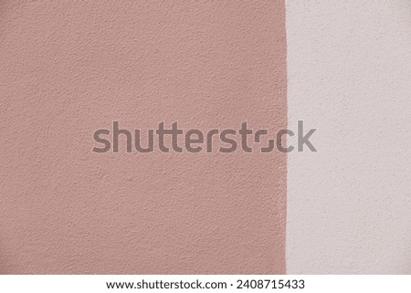 Beige Background,Orange Wall Stone Concrete Rough Texture, Exterior Solid Cement plastered stucco wall grain surfaces,Empty Two tone brushed print sand brick floor Royalty-Free Stock Photo #2408715433