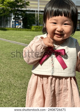 A cute baby picture in a hanbok