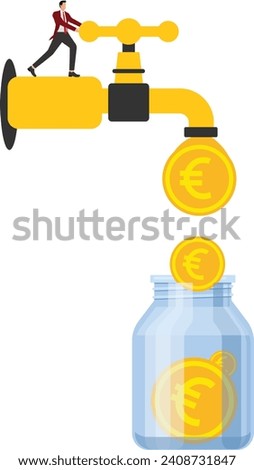 Faucet, Water, Leaking, Closed, Euro Symbol, European Union Currency, Pipe - Tube, Drop, Finance, Business, Loss, Clip Art, Crisis, Environmental Conservation, Rescue, Tree Hugging, 2015, Abstract, Ad