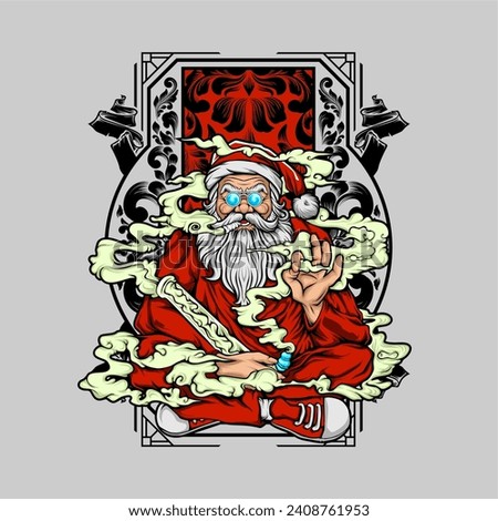Santa claus illustration for t shirt design