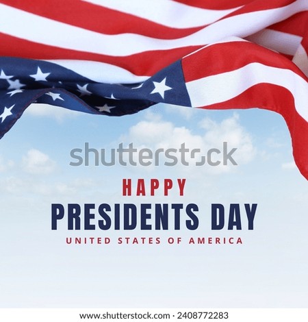 Red Blue Simple Happy Presidents Day  Royalty-Free Stock Photo #2408772283