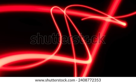Abstract electric line neon colorful gradient black background. Concept three color red light trail slow shutter speed.