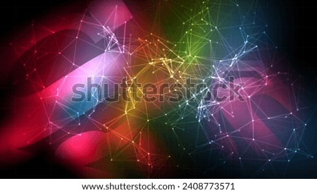 Abstract illuminated wallpaper with line art and light effects