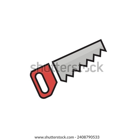 Simple Hand Saw icon vector on a white background.