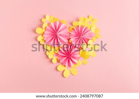 Heart from paper flowers diy with kids craft