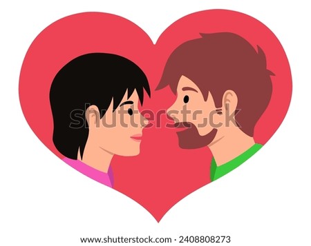 Romantic Couple Avatar character Illustration