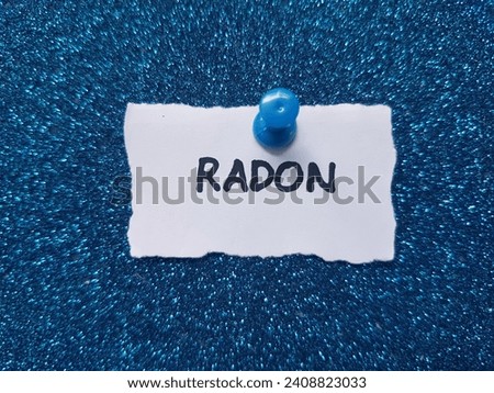 The word radon on a blue background.