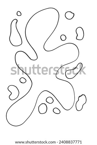 Outline illustration vector image of a splash.
Hand drawn artwork of a spot.
Simple cute original logo.
Hand drawn vector illustration for posters