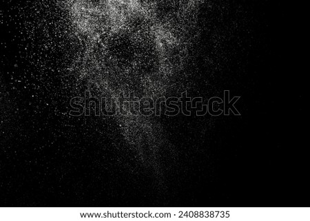 Cosmic background. Fine water particles in total darkness