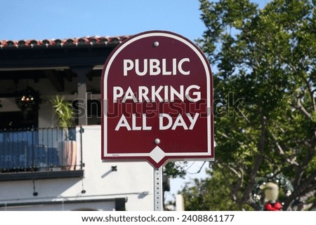 Parking Sign. Public Parking All Day. Parking Lot Sign. Information. Traffic Sign.
Car Lot. Parking Structure.  Public. Information Sign. Rules. Transportation. Signs and Symbols. Rules of the road. 