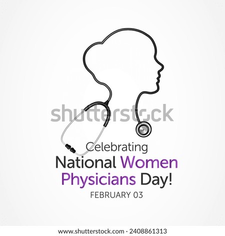 Women Physicians day is observed every year on February 3, Vector illustration