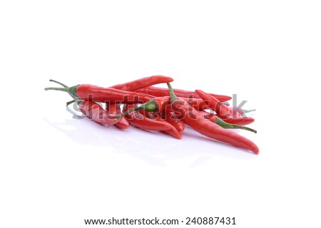 Hot chili peppers isolated on white background.