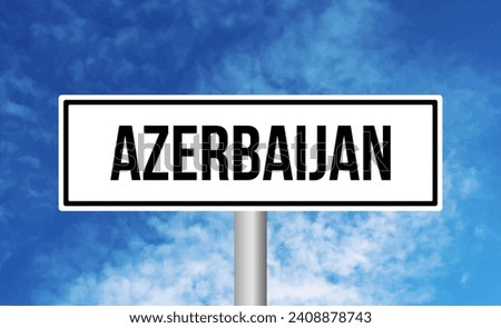 Azerbaijan road sign on sky background
