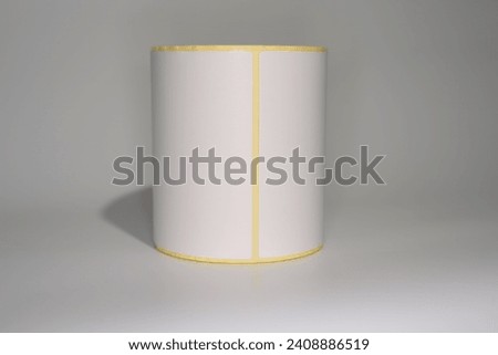Blank sticky label roll for thermal transfer printing price. Rolls of white labels isolated. Labels for direct thermal or thermal transfer printing. Label crisis