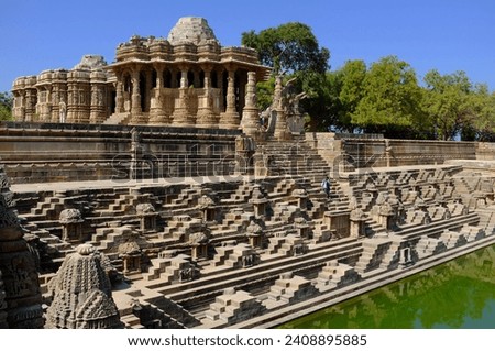 Sun Temple with Stepwell in Modhera, Gujarat, India.