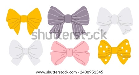 Vector illustration set of cute bows or bow tie  for digital stamp,greeting card,sticker,icon,design